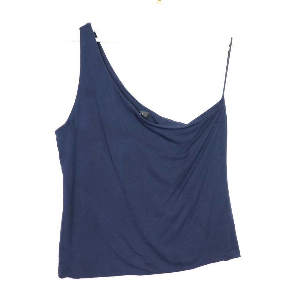 J.CREW Navy Blue One‎ Shoulder Draped Tank Top XL